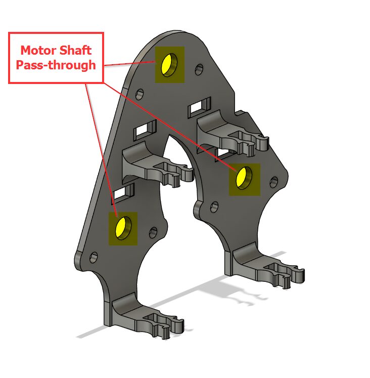 Mounting stepper motors to Base Leg Left Outer